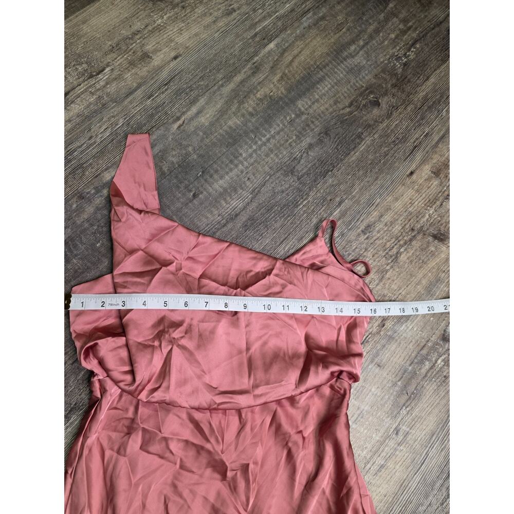 LUNAMODA Womens Dress Small Baked Rose Pink Satin Cowl Neck Midi NWT - Picture 4 of 10
